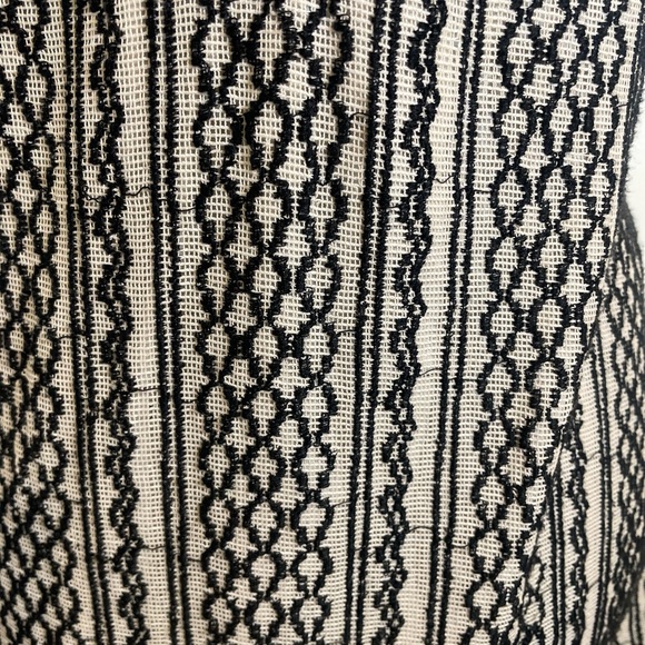 Madewell Tidal Wave embroidered shift dress with front pockets Black Cream Sz M - Picture 11 of 12